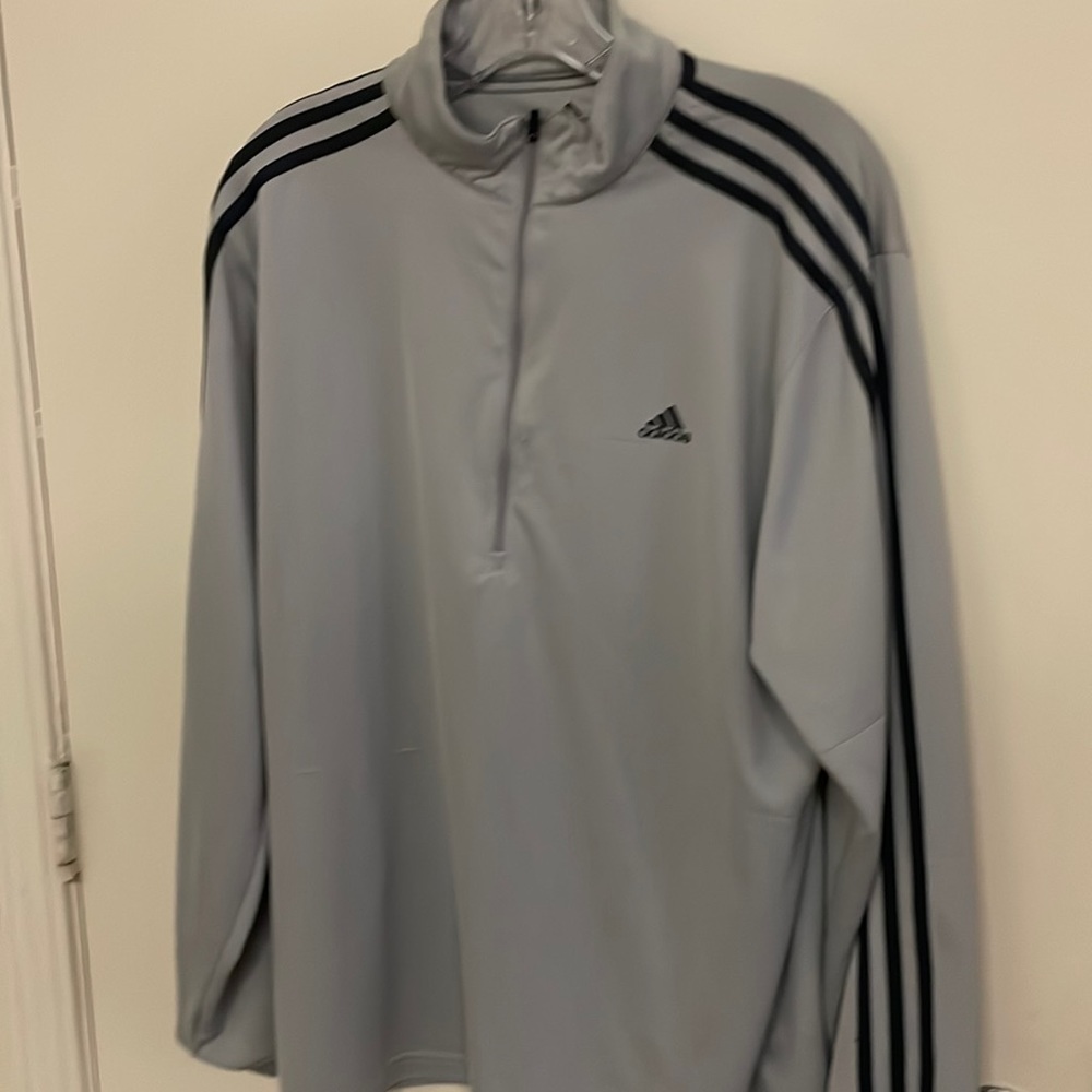 Silver gray light weight adidas quarter zip